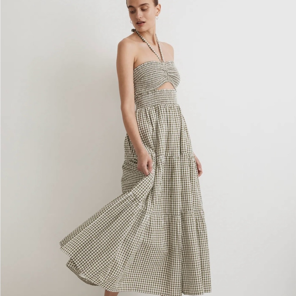 Madewell Gingham Halter Dress